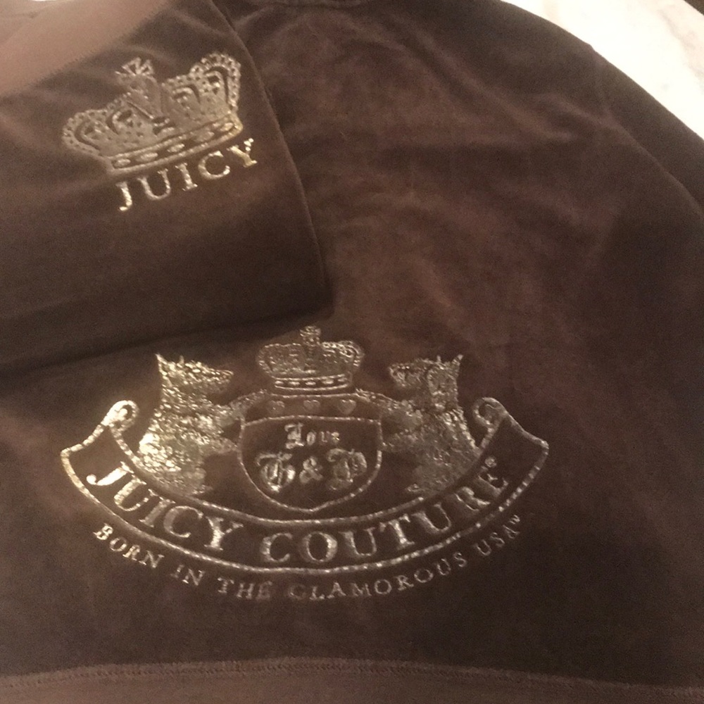 JUICY COUTURE track jacket, Brn velvet. Size S